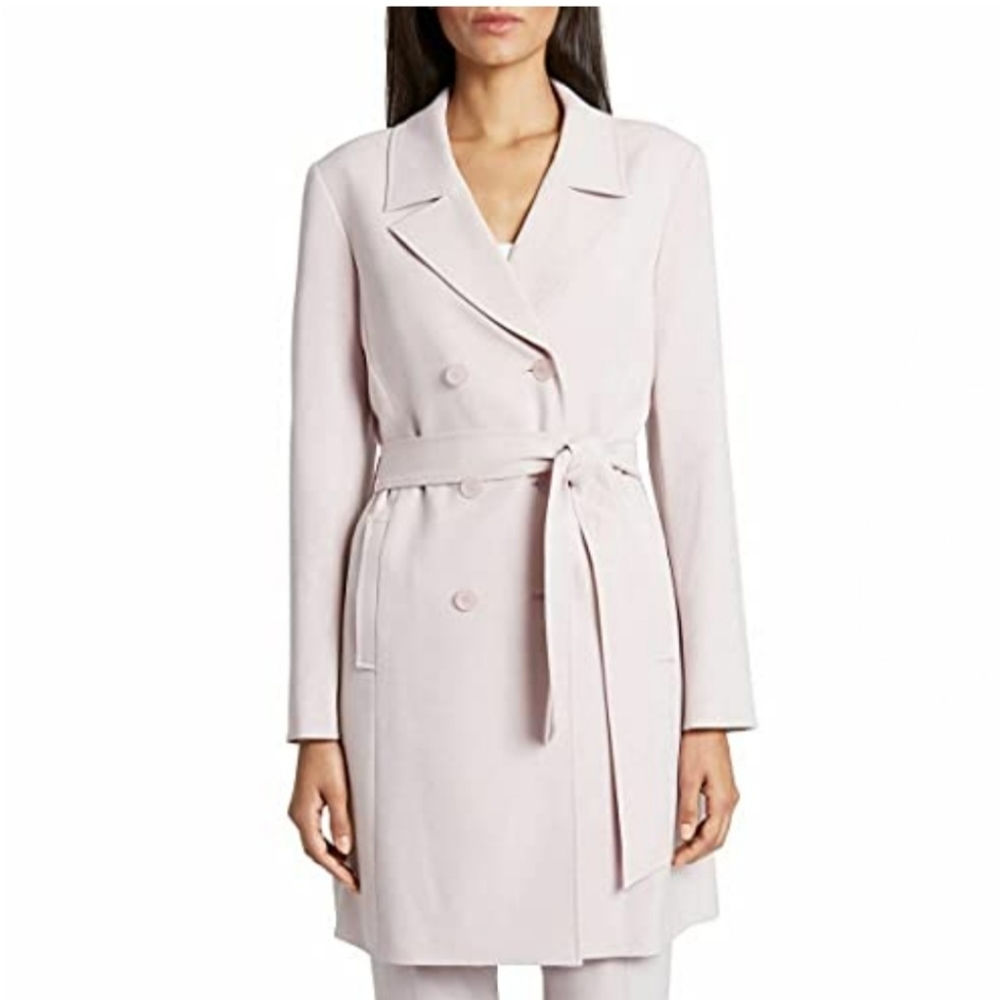 NWT Tahari ASL Pale Pink Belted Trench Coat Plus Size 18